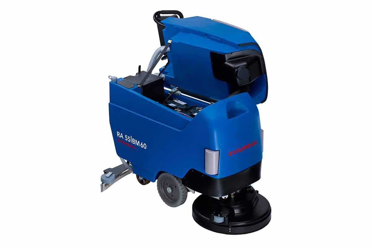 Scrubber dryer floor scrubber cleaning machine RA55BM60 cover open