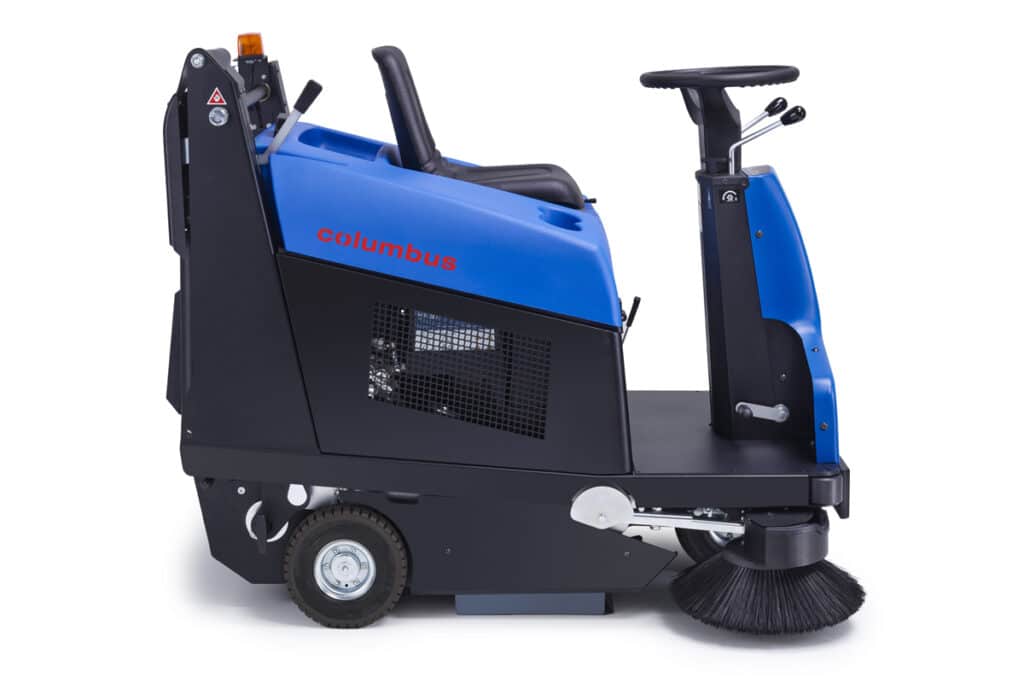 AKS 70|BM 95 H columbus ride-on sweeper hydraulic high dump